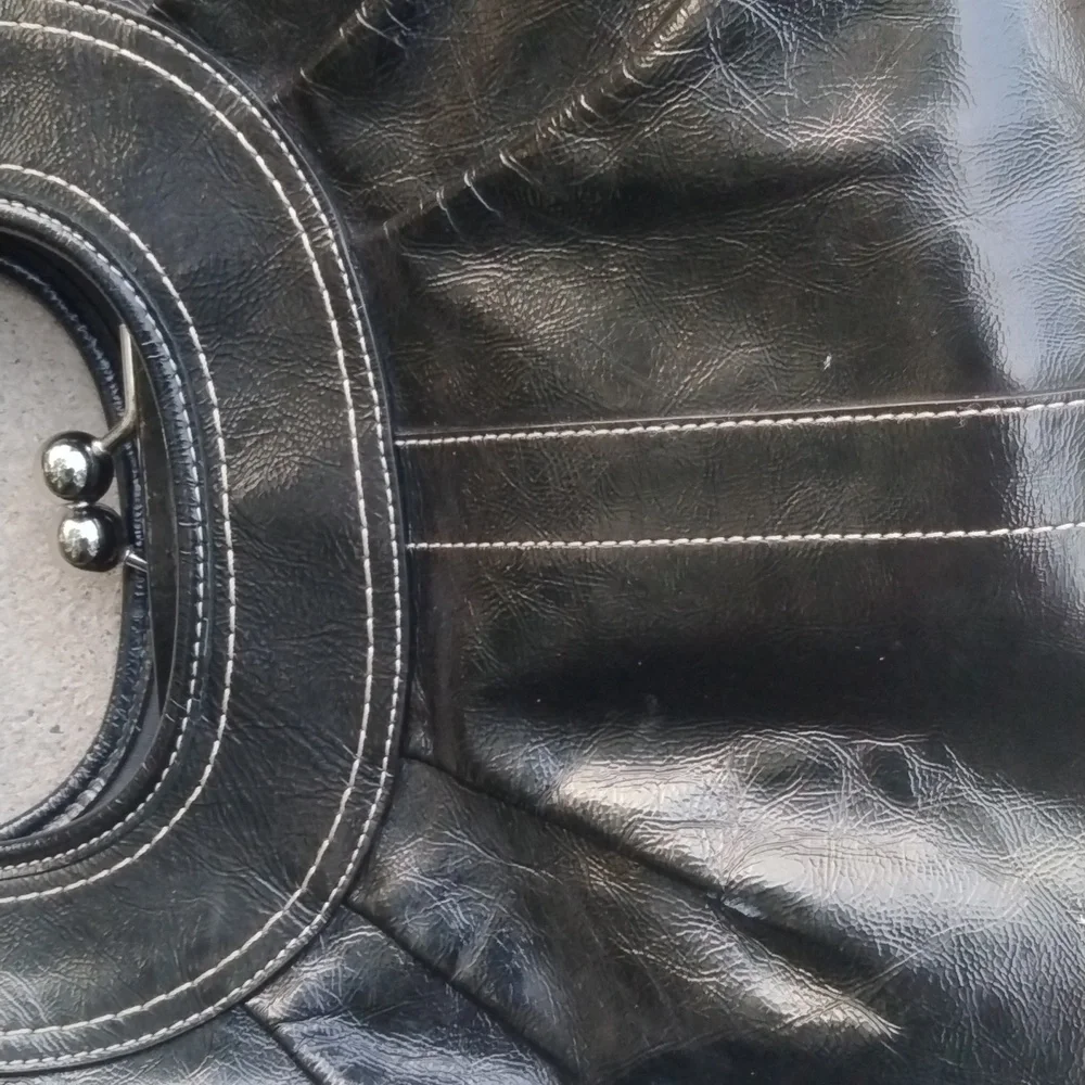 Coach Ergo Pleated Leather Kiss Lock Shoulder Bag, Vintage